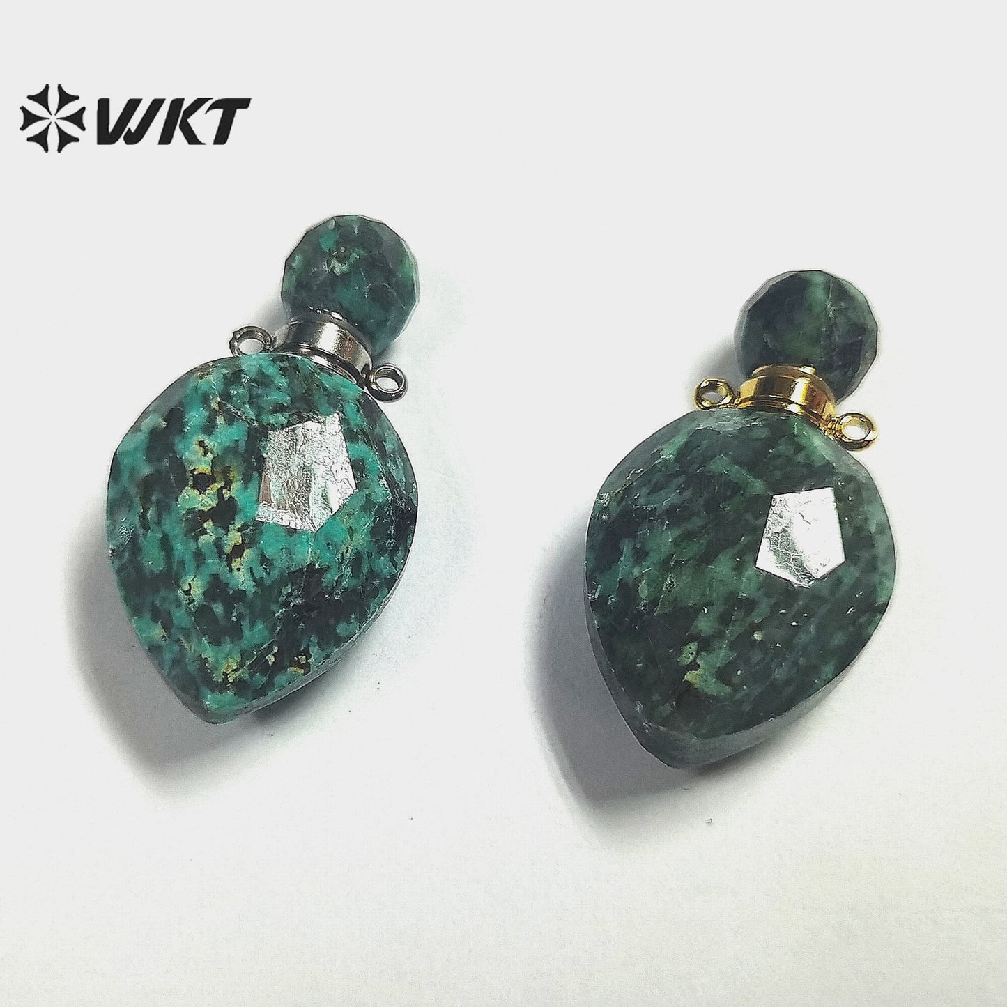 WT-P1795 Attractive Pendant Bohemia Style Perfume Bottle Pendant Textured Women Jewelry Accessories Natural Stone Pendant