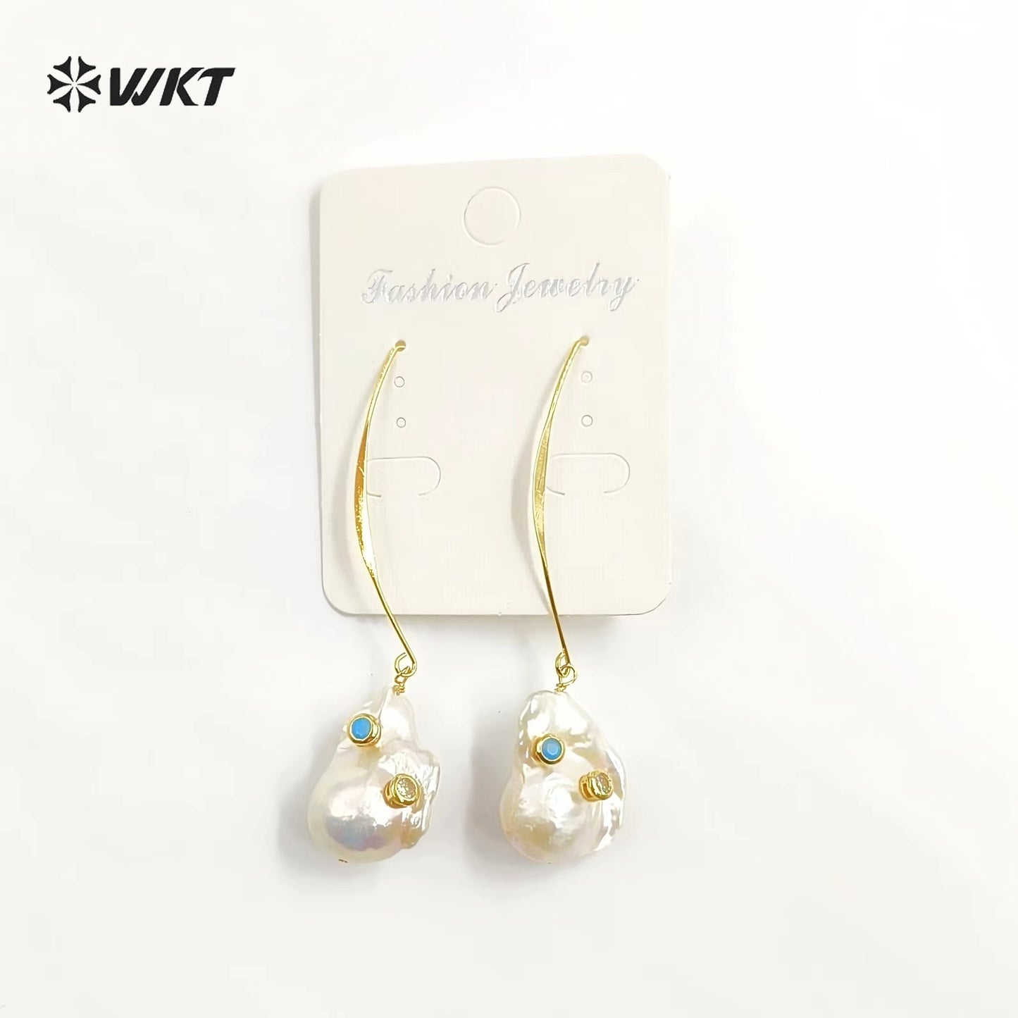 WT-E527 New Arrival Fashion Vintage Trendy Gift for Women Baroque Pearl Powders Are Available Stone Stallite Quartz Earring