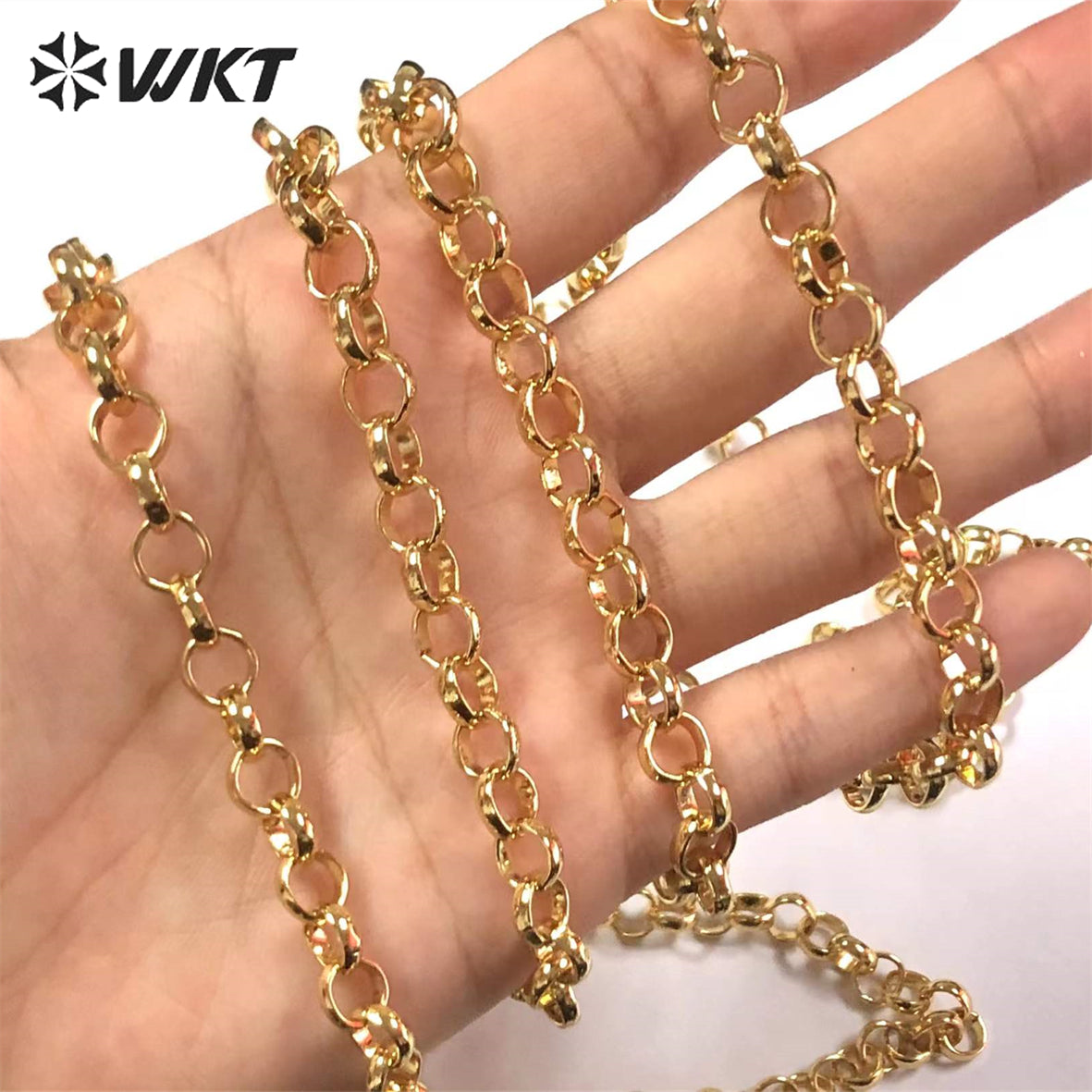 WT-BC186 WKT 2022 Exquisite Jewelry Brass Chain Gold Chain Brass With Gold Plated Necklace Link Chains for DIY Jewelry Findings
