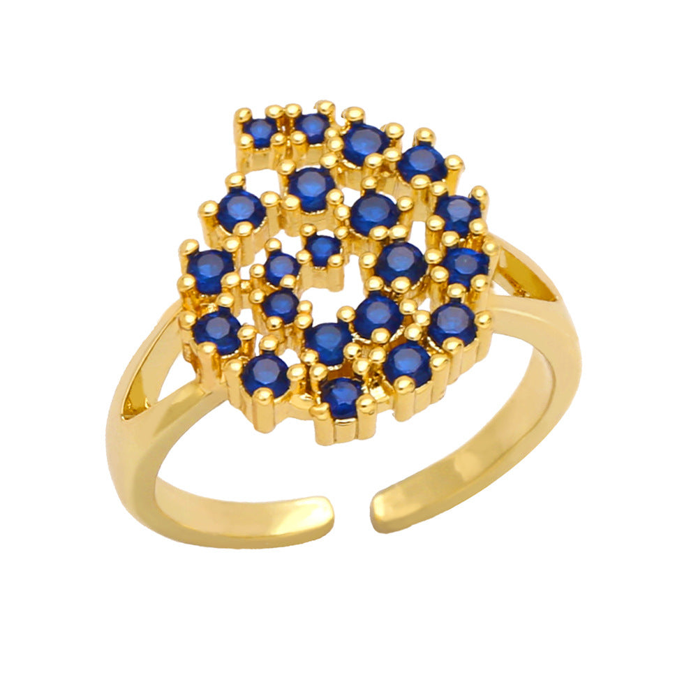 WKT-MVR046 High Quality Zircon Ring Women's Design Feels Small and Simple Cross Border European Opening Ring