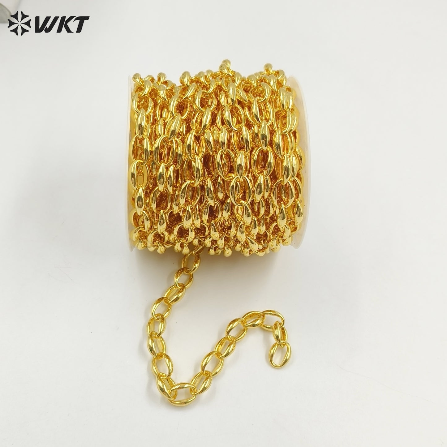 WT-BC229 New Style 18K Real Gold Plated Coffe Bean Shape Metal Jewelry Chain for Necklace Bracelet Design