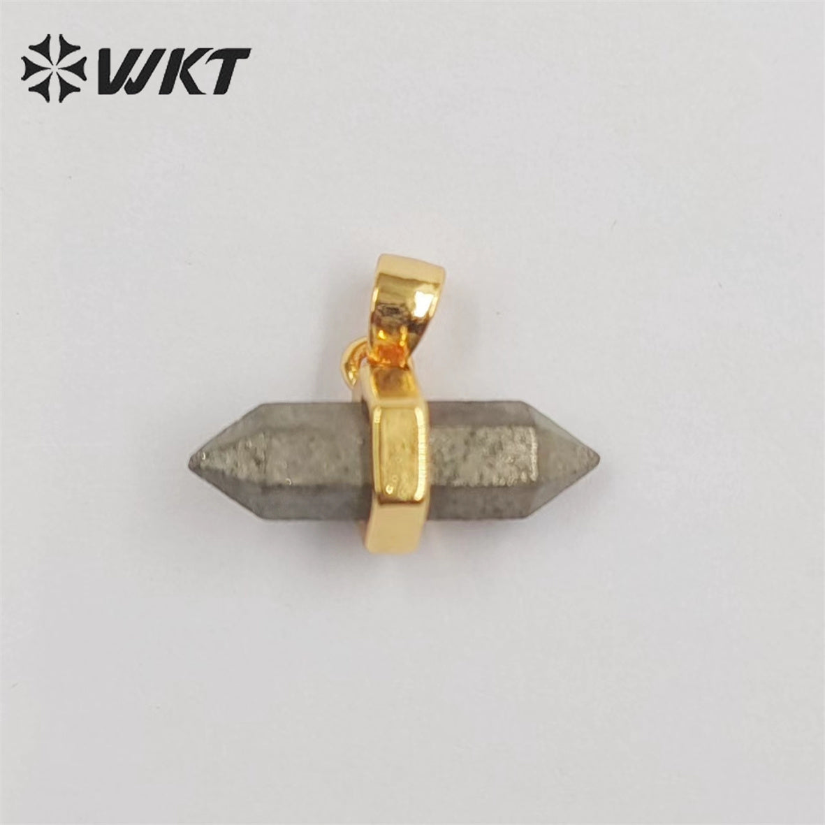 WT-P1902 Wholesale New Delicate Precious Gemstone Double Point Stone Charms Energy Healing Quartz Point Pendant