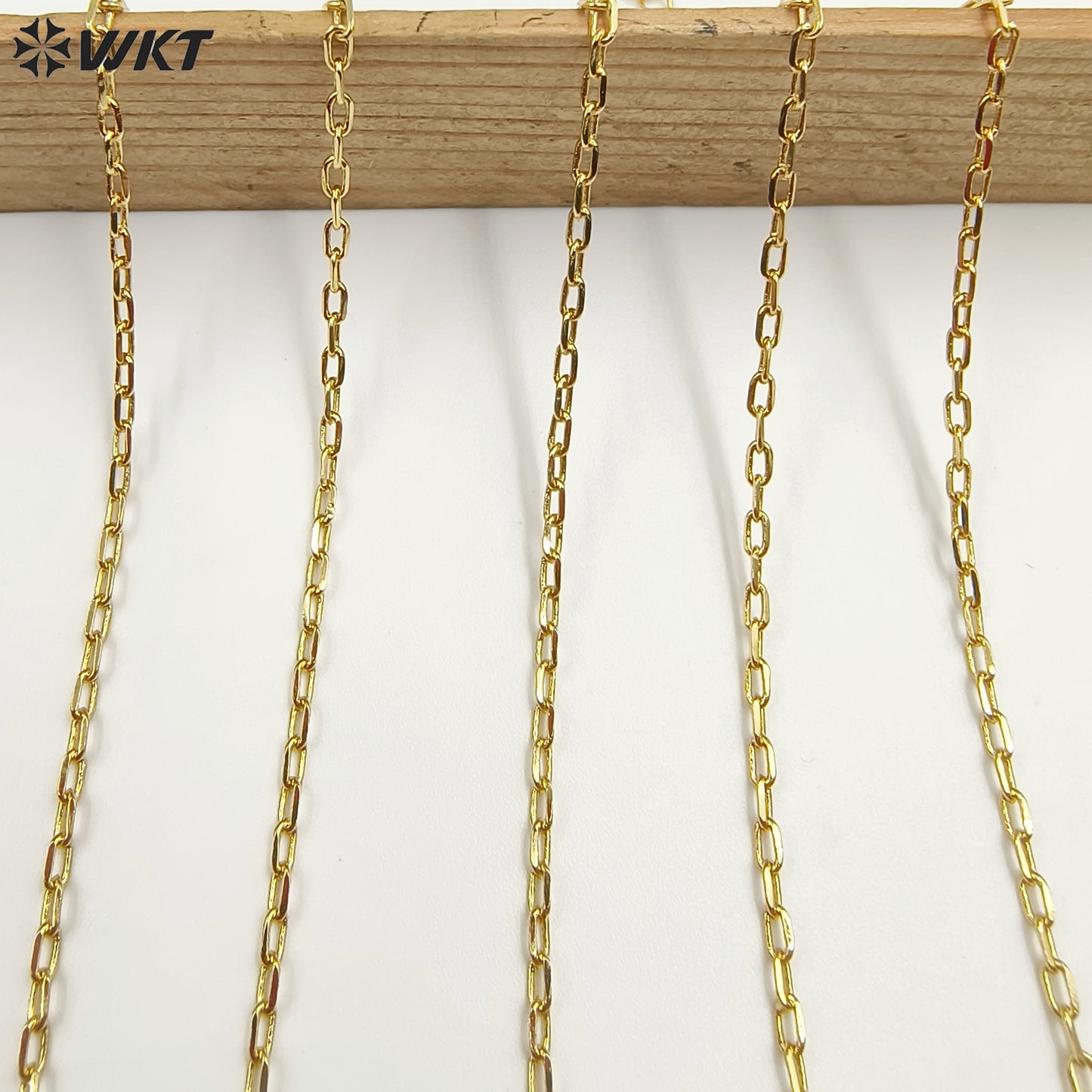 WT-BFN020 Wonderful 18 Inch Long Brass With Gold Necklace Chain Jewelry Tiny Link Chain Necklace Resist Tarnishable