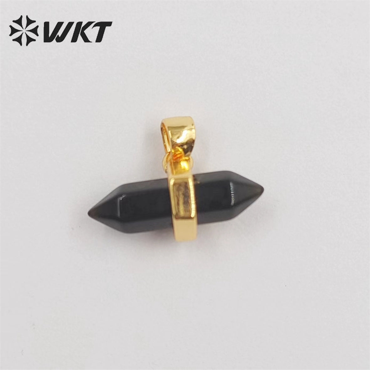 WT-P1902 Wholesale New Delicate Precious Gemstone Double Point Stone Charms Energy Healing Quartz Point Pendant