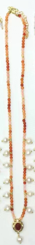 WT-N1473 WKT Elegant Handmade Natural Faceted Tiny Gemstone Beads Craft Delicate 16 Inch Long Stone Necklace