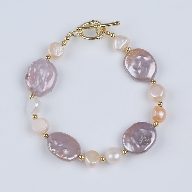WT-JN276 Amazing Gorgeous Natural Colorful Brightly High Quality Freshwater Pearl Necklace and Bracelet Jewelry Set