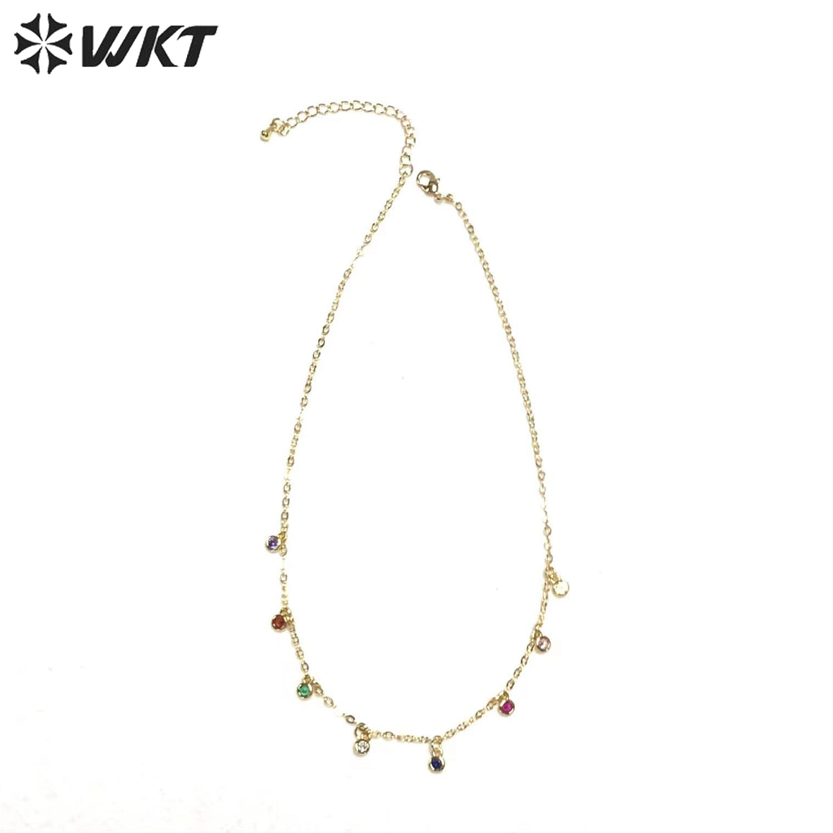 WT-BFN028 WKT Popular Trendy Fashion Sexy Choker Necklace for Women Shiny Cubic Zircon Luxury Necklace Jewelry Gift