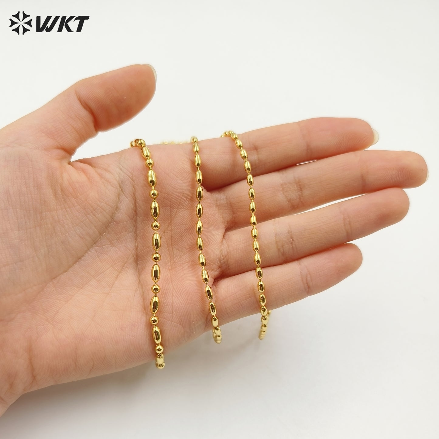 WT-BFN061 Wholesale Newest Design 18k Real Gold Plated Bamboo Beads Resist Tarnishable Metal Jewelry Chain Necklace for Pendants