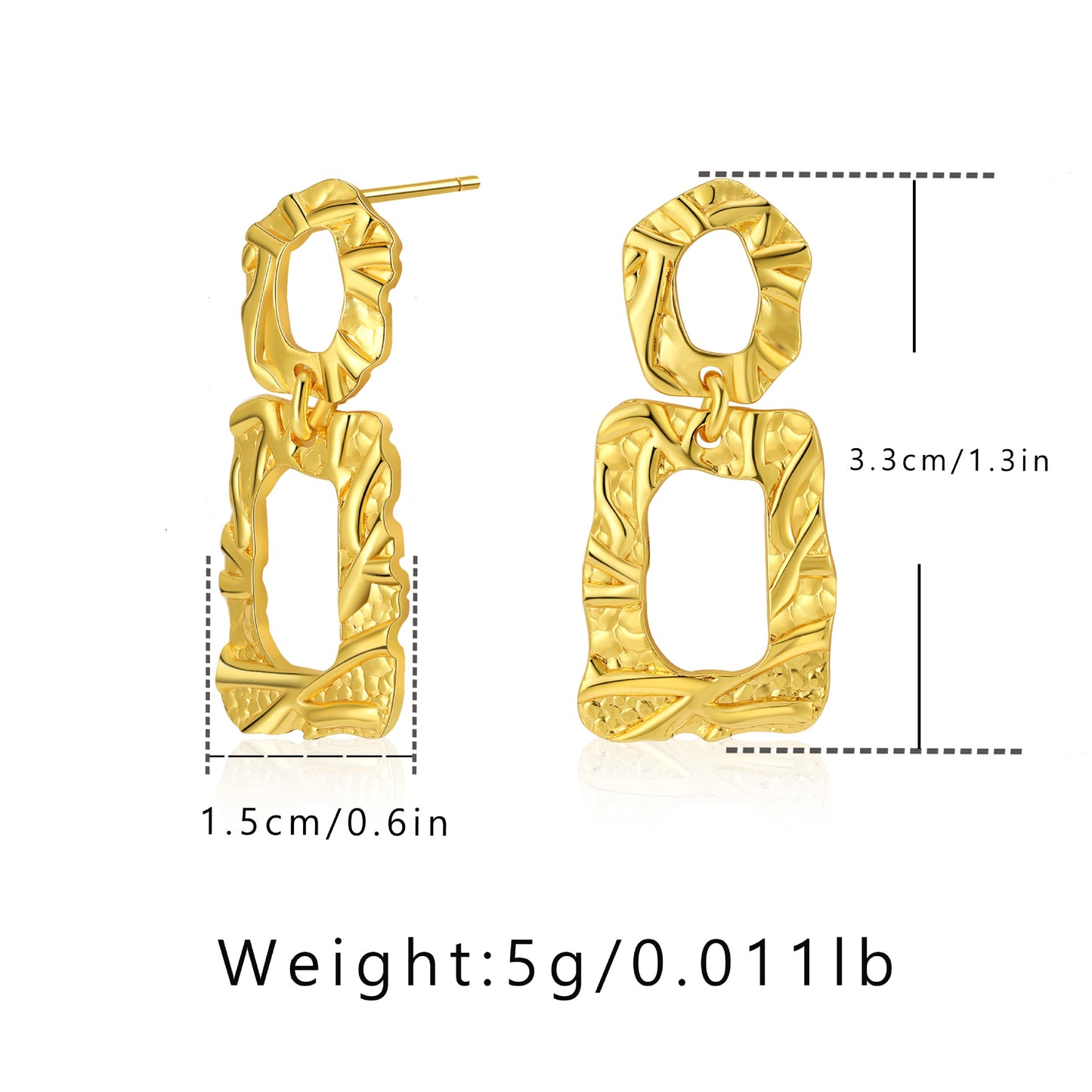 WT-JFE90 Retro Style Twisted Fried Dough Twists Doughnut 18k Gold Plated Copper Plating TRENDY Earring Findings