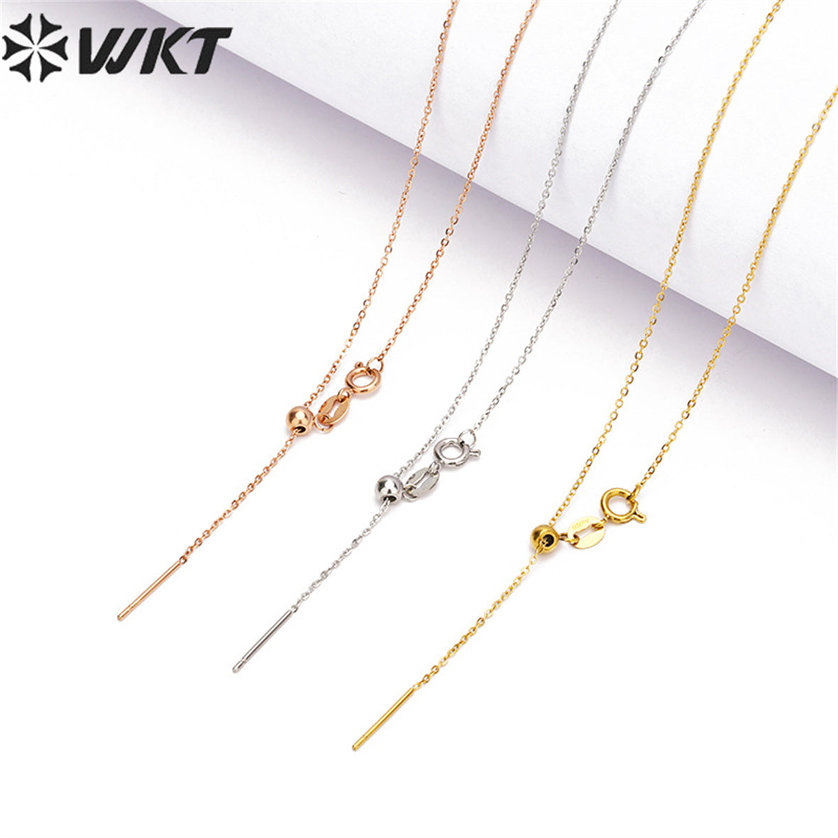 WT-JFN05 Women Resist Tarnishable 30inch Long Gold Plated Adjustable Fix Link Chain Necklace for Jewelry Pendant Chain