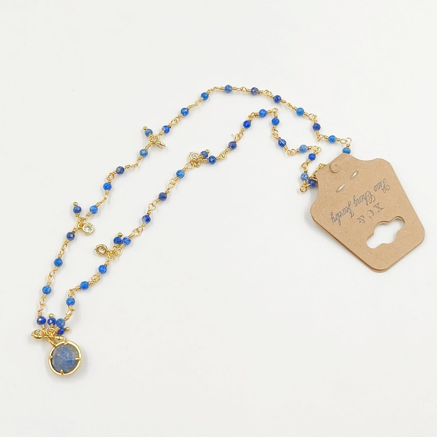 WT-N1431 16+2Inch Extend Chain Long Vubic Zircon Stone18k Yellow Gold Beads Necklace Gemstone Casual Long Statement Necklace