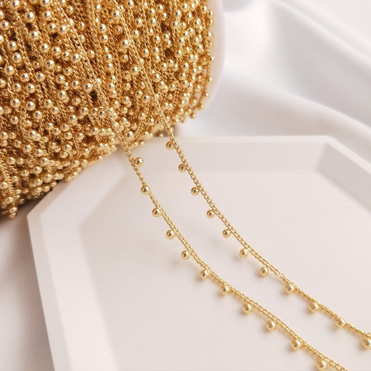 WT-BC220 Hand Made New Arrival Hot Sale18K Gold Plated Yellow Brass Jewelry Chain Sell by Meter for Necklace Bracelet Parts