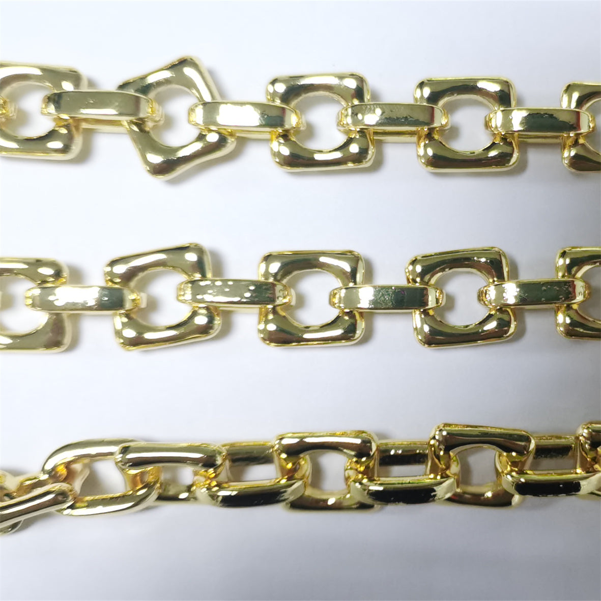 WT-BC173 Fashion Punk 18k Real Gold Plated Square Brass Chain for Women Chains for Bracelet DIY Chokers Vintage Wholesale