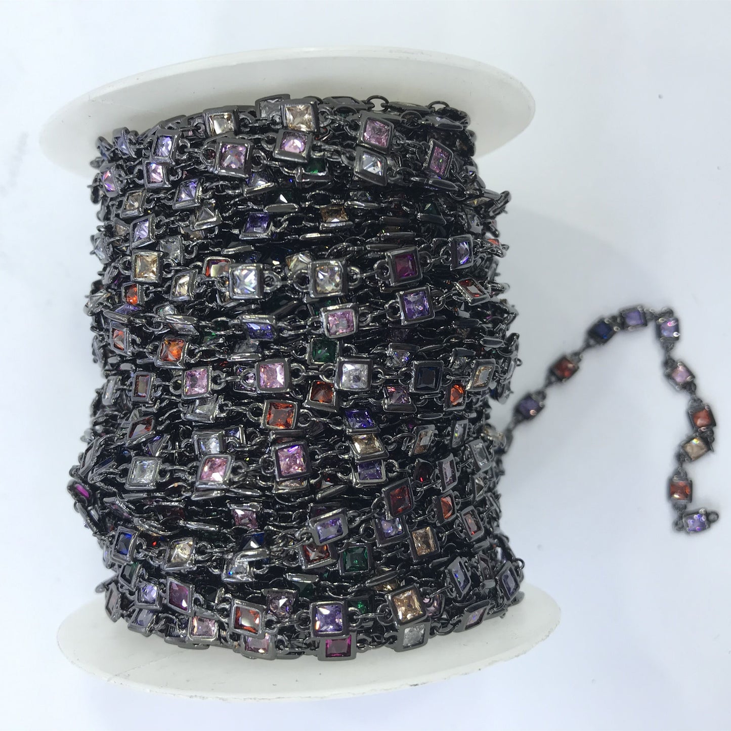 WT-BC130 Wholesale Cubic Zircon Chain Real Gold Plated Chain Resist Tarniahable Fashion Jewelry Making Cubic Zircon Chain
