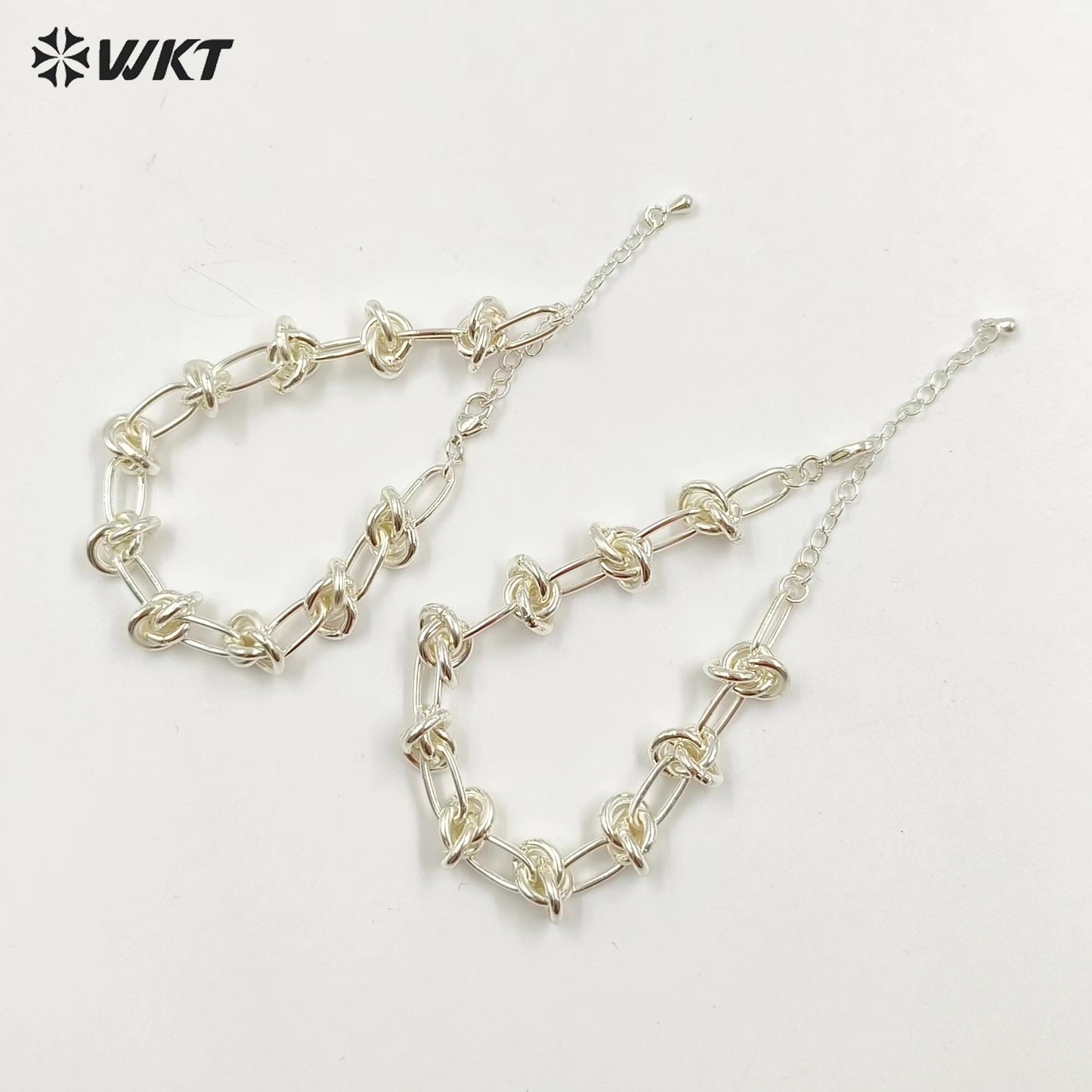 WT-JF338 Supper Hot 18k Real Gold Plated Yellow Brass Big Metal Chain Bracelet Locomotive Style Knotted Chain Women Bracelets