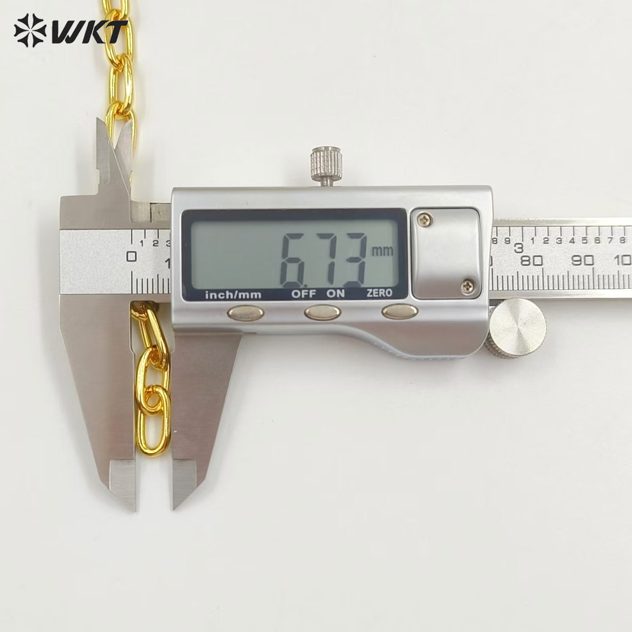 WT-BC234 New Styles 18K Real Gold Plated Paperclip Chain DIY Welded Gold Circular Cross Chain Accessories