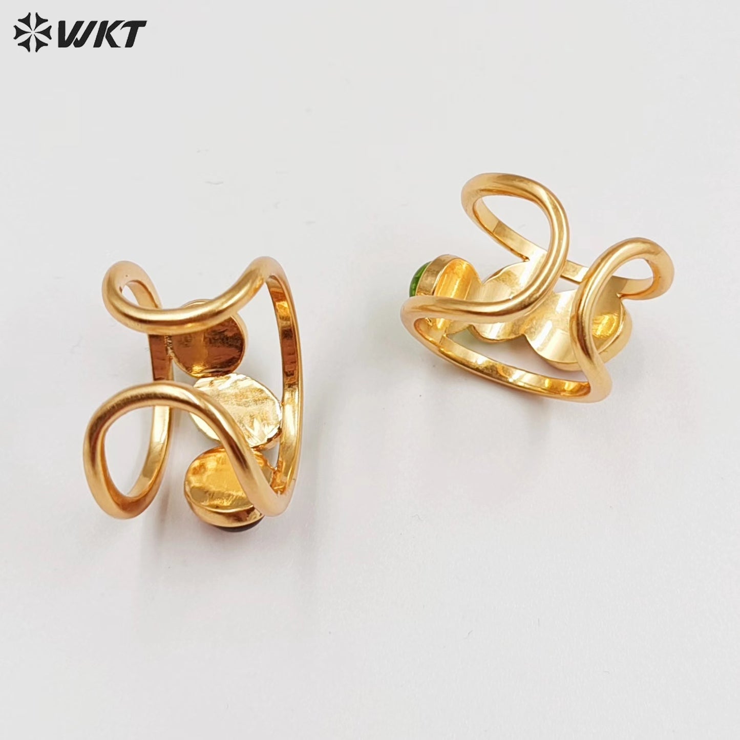 WT-R470 WKT Fashion Design Trendy Gift for Women Colorful High Quality Gorgeous Jade Stone Ring