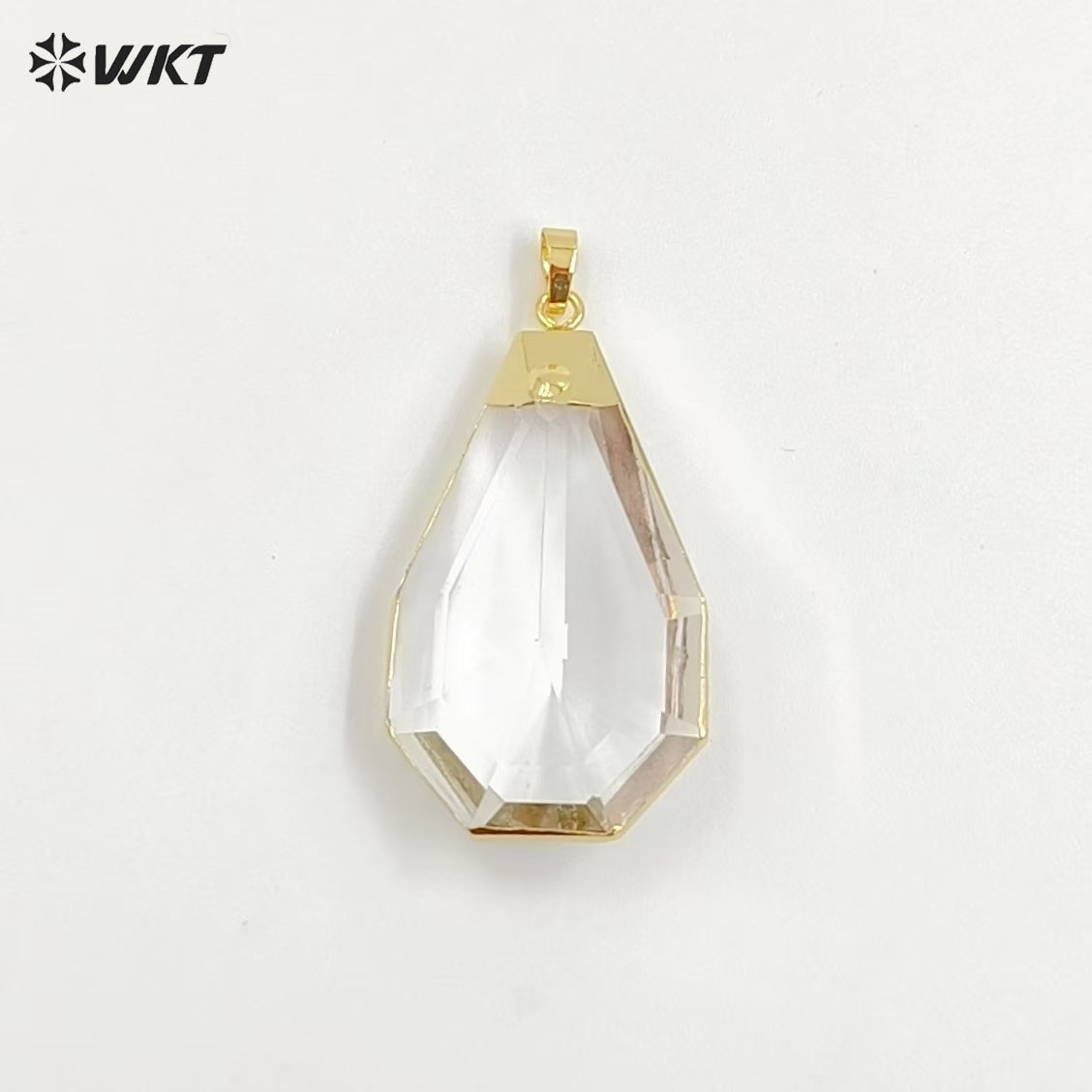 WT-P1305 in Stock ! Fashion Design Natural Rock Crystal Pendants Big Size 38*65mm Waterdrop Shape Crystal Pendant