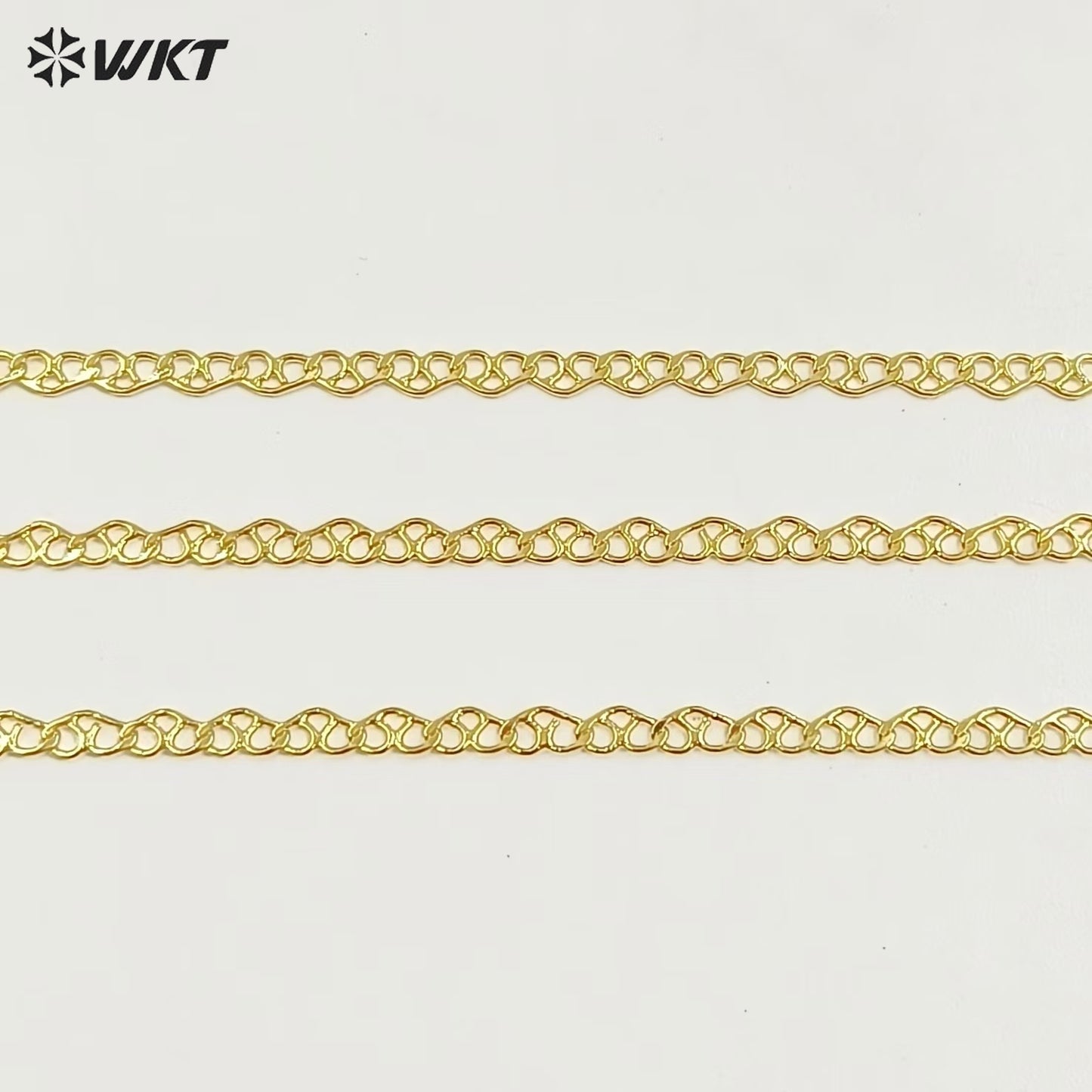 WT-BC237 Wholesale Private Label Simple and Small 18K Gold Plated Natural Yellow Brass Thin Chain DIY Bracelet Necklace Jewelry