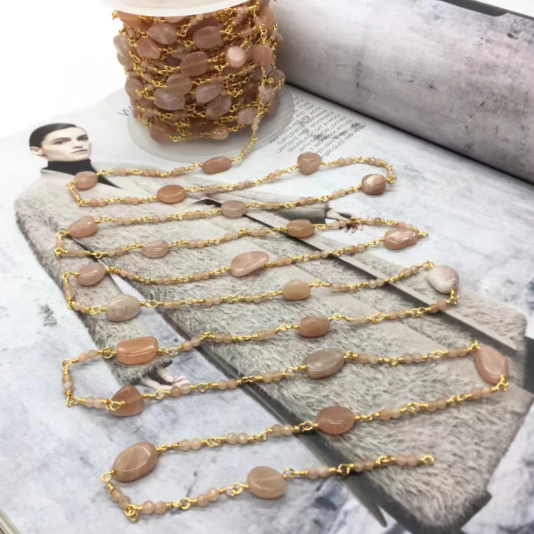 WT-RBC241 Newest Hand Make Natural Strand Stone Beads Rosary Jewelry Chain for Necklace Finding DIY