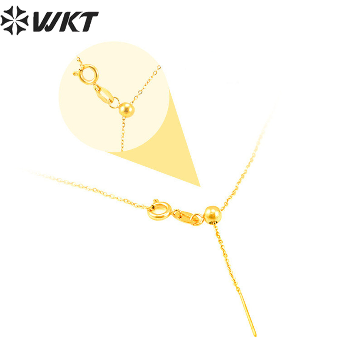 WT-JFN05 Women Resist Tarnishable 30inch Long Gold Plated Adjustable Fix Link Chain Necklace for Jewelry Pendant Chain