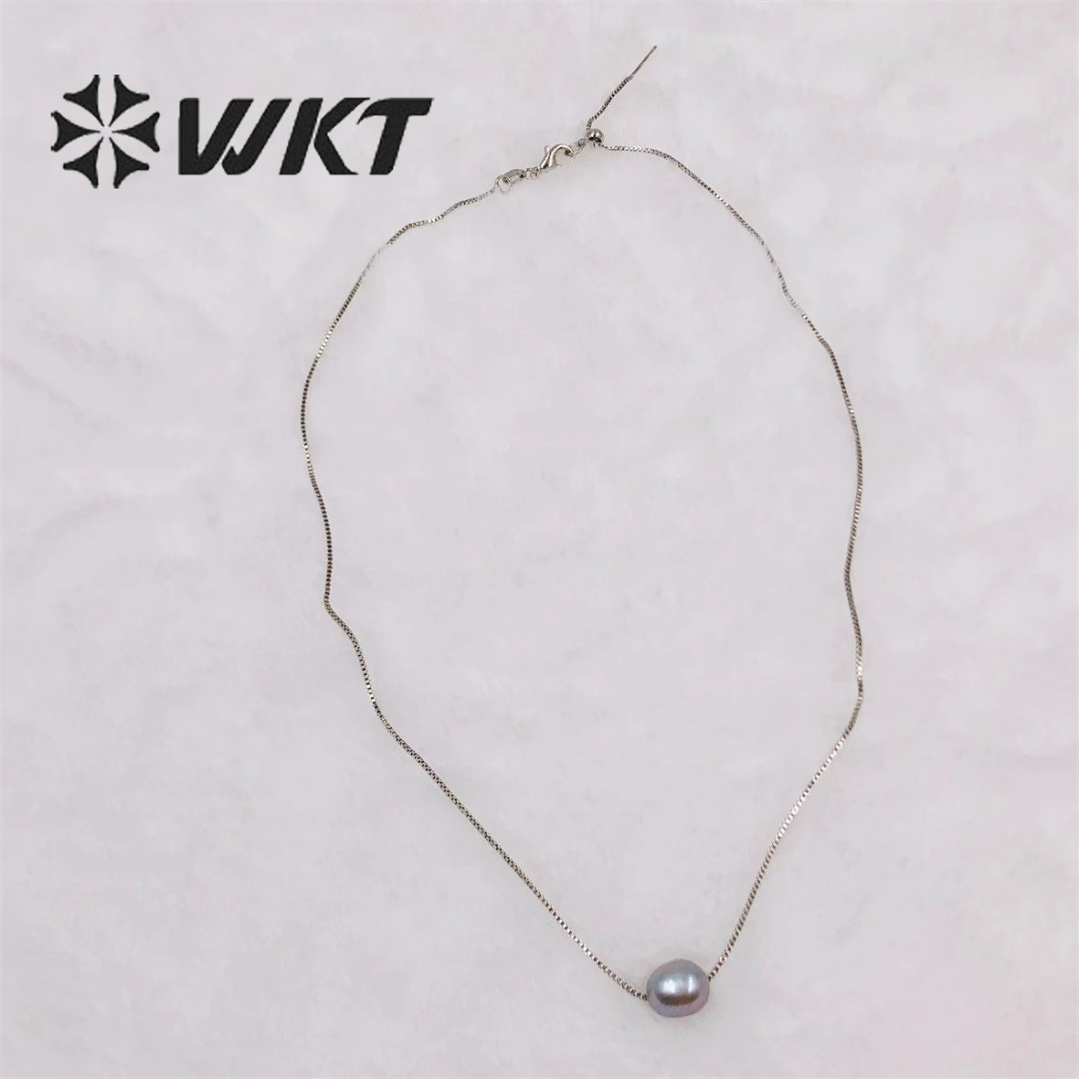 WT-JN163 Baroque Irregular Round Natural Freshwater Pearl Necklaces Black Pearl Necklace Marine Life Charms for Wedding Jewelry