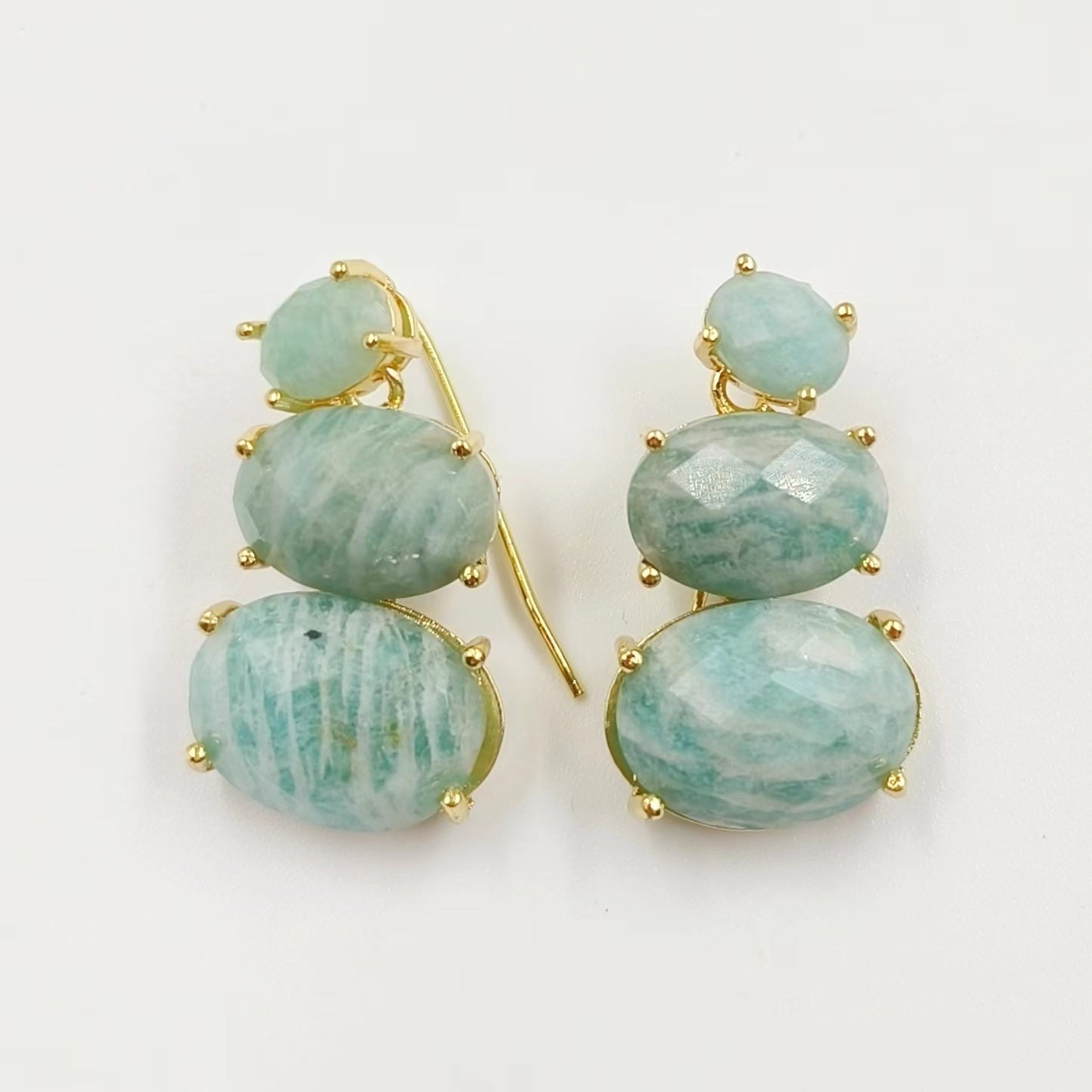 WT-E736 Amazing Colorful Elegant Natural Gemstone Long Charming in Drop Earrings Women Pendant Earrings
