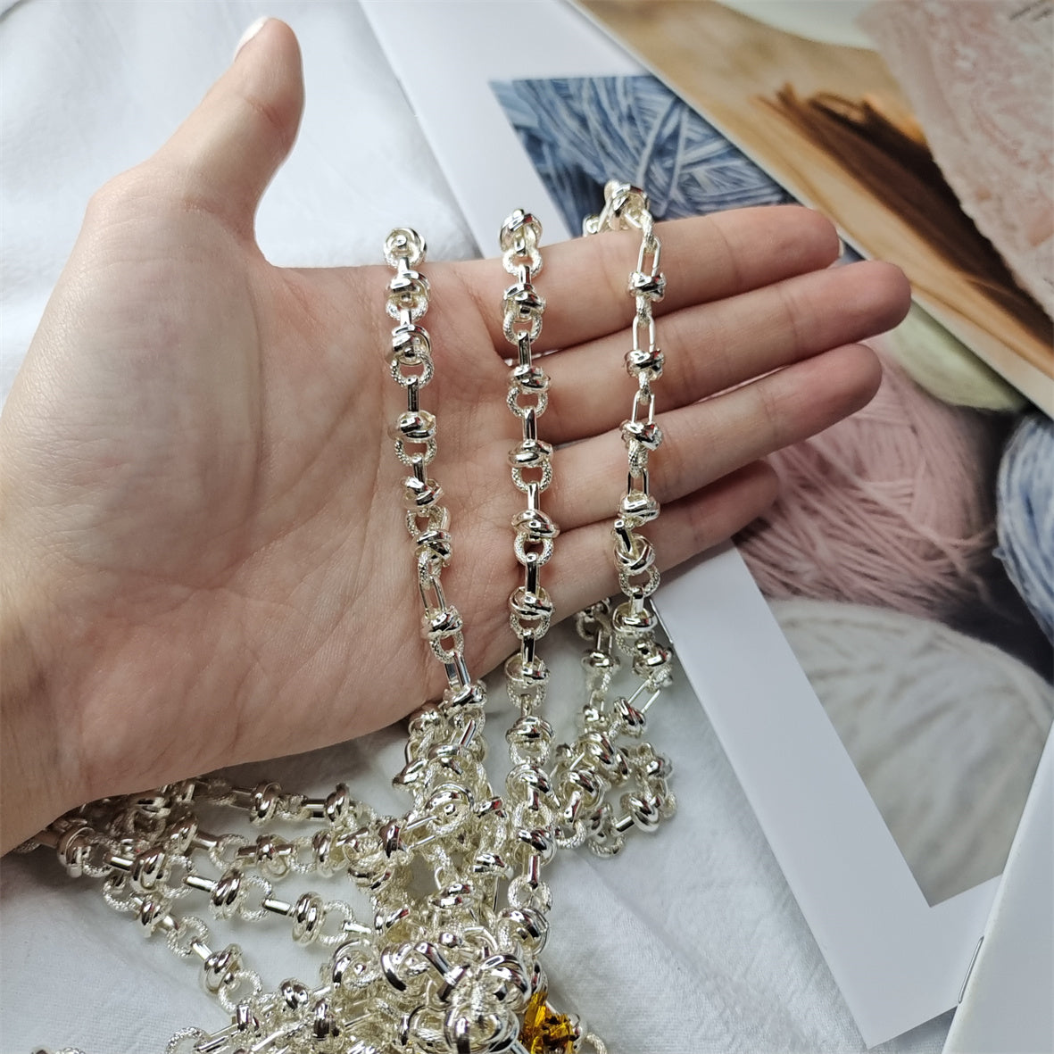 WT-BC175 Newest 18k Real Gold Plated Zinc Alloy Knotted Shape Twisted DIY Chain for Bracelet and Necklace Chain Women Chain