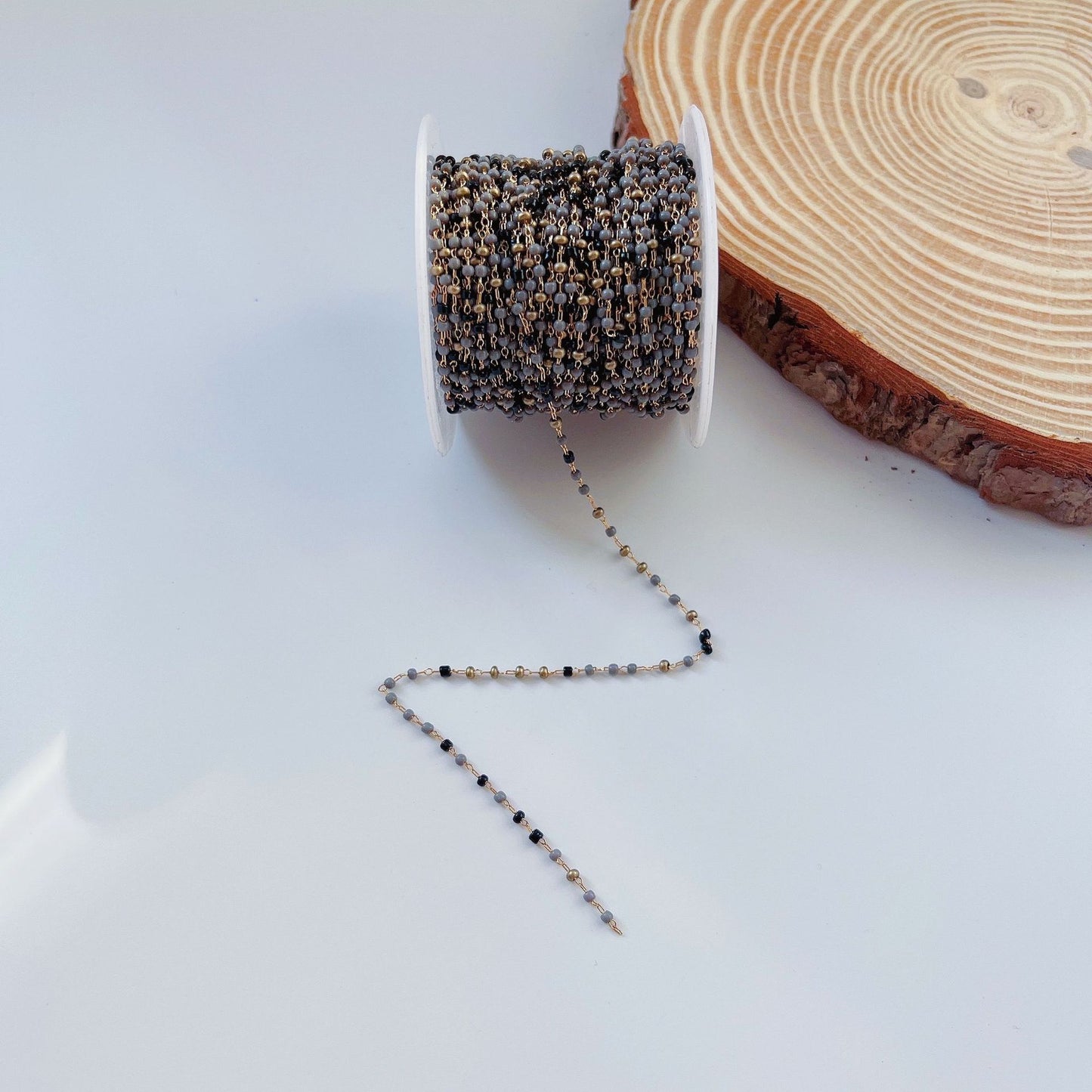 WT-RBC231 Tiny Bohemian 2mm DIY Colorful Crystal Beads Chain for Bohemian Series Jewelry or Bracelet Sunglass Findings