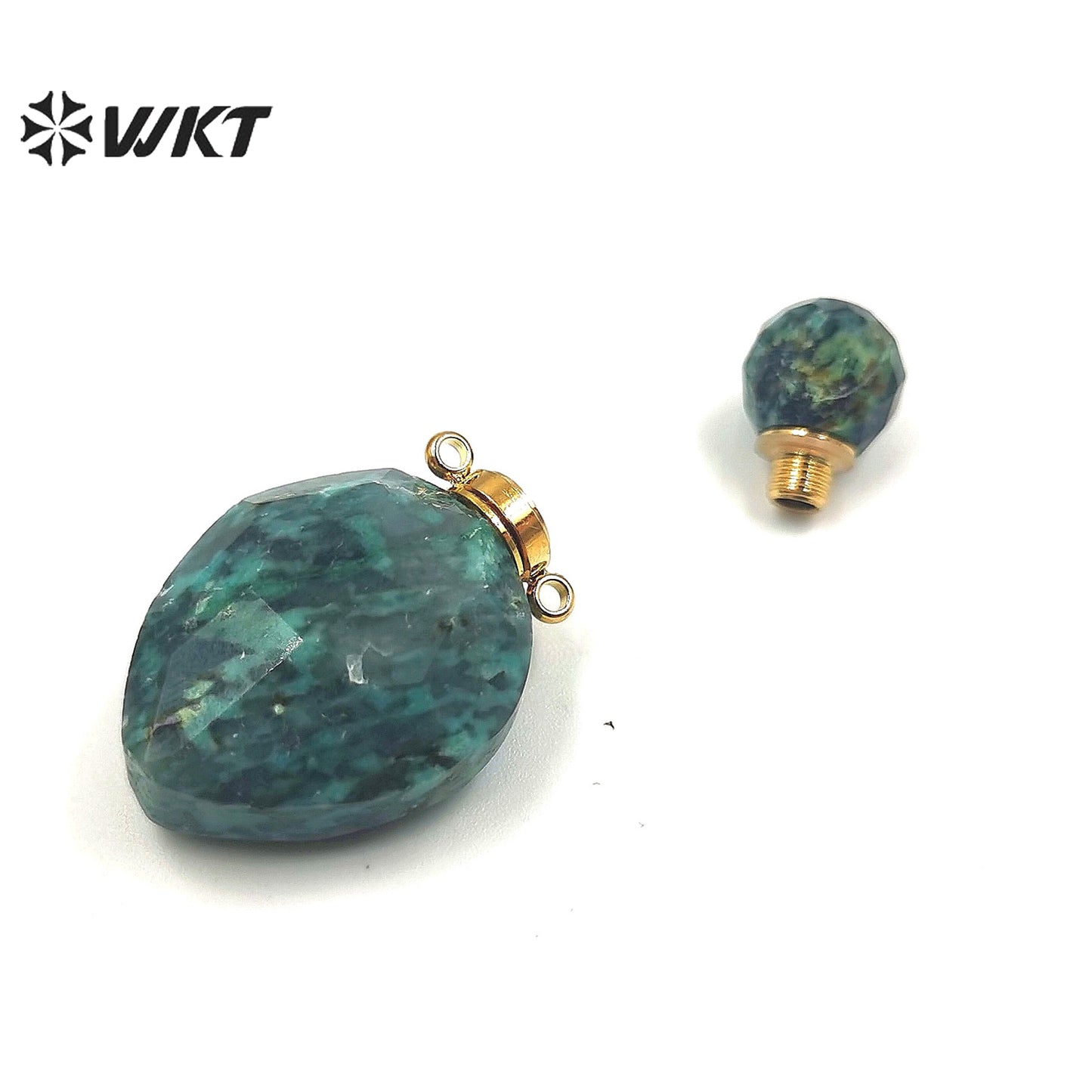 WT-P1795 Attractive Pendant Bohemia Style Perfume Bottle Pendant Textured Women Jewelry Accessories Natural Stone Pendant