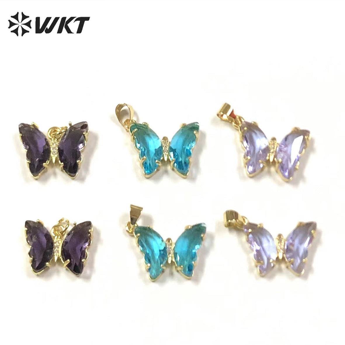 WT-MP244 Cute Pastoral Butterfly Pendant Small and Exquisite Zircon Pendant Women's Jewelry Accessories Cubic Zircon Pendant