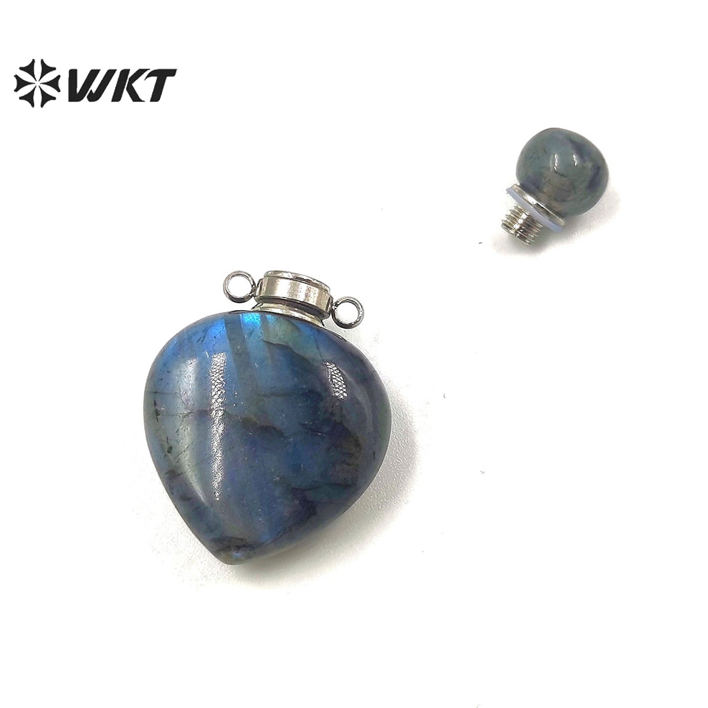 WT-P1796 Charming Pattern Labradorite Pendant Love Perfume Bottle Pendant Women Jewelry Accessories DIY Natural Stone Pendant
