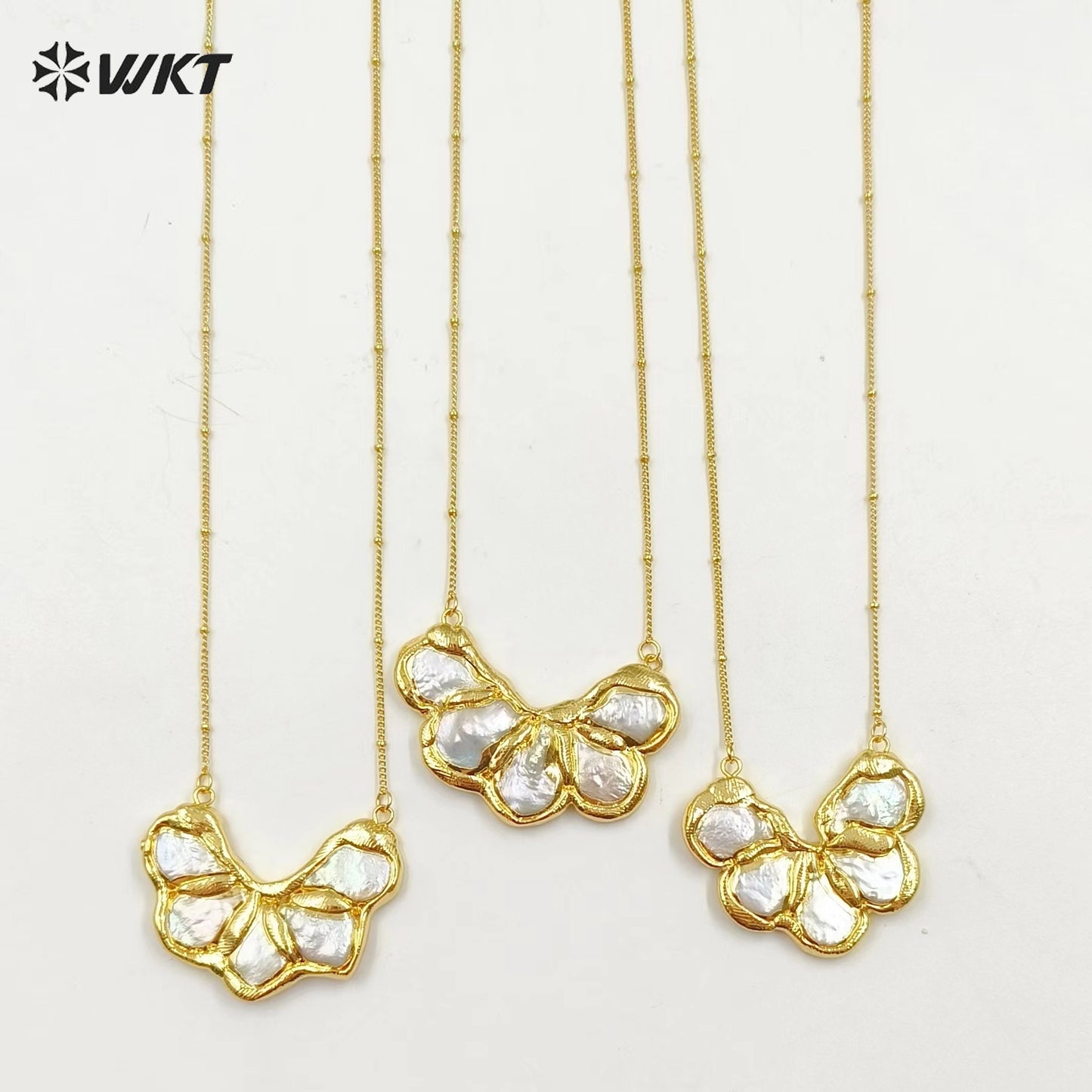 WT-JN268 Wholesale Fashion Gold Plated Natural Irregular Freshwater Pearl Pendant Necklace for Lady Gift in Gorgeous