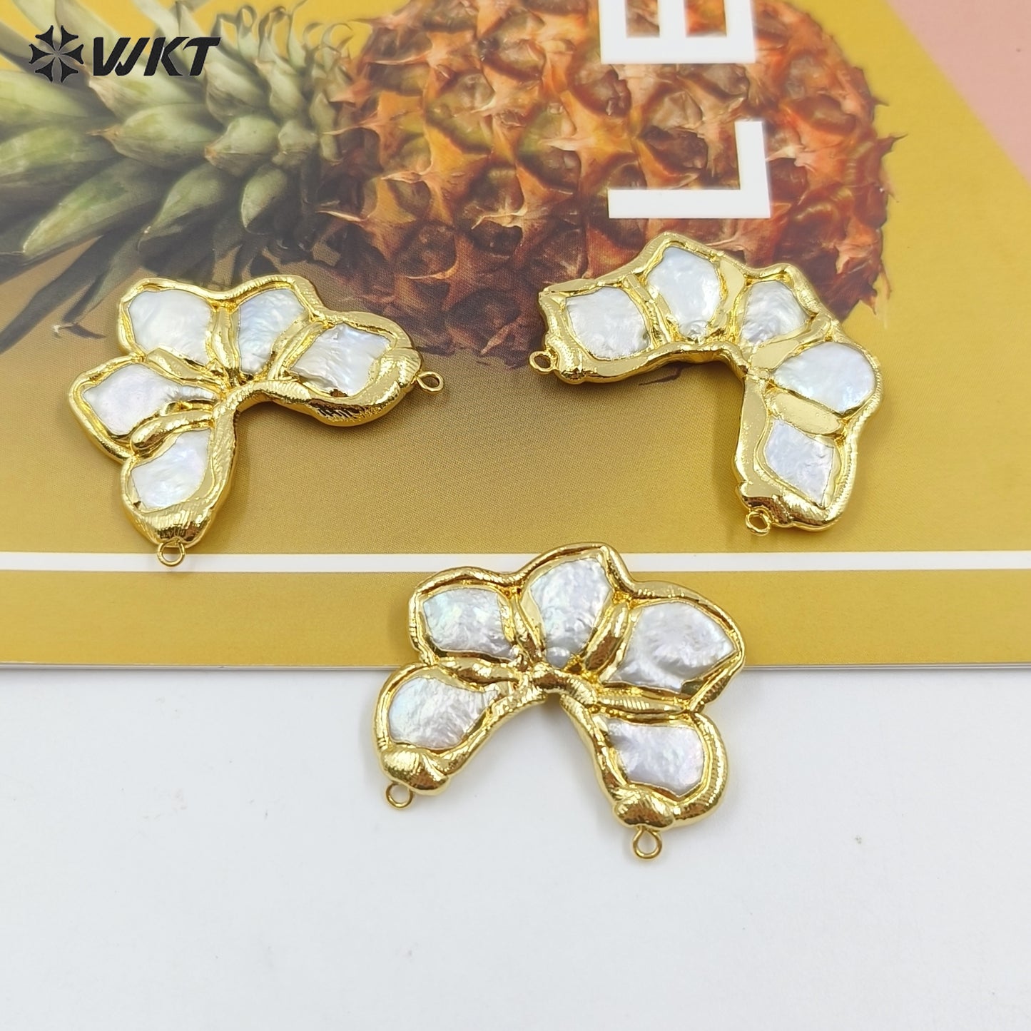 WT-JP362 WKT Exclusive Design Gorgeous Europe Fashion Handmade Gold Plated Natural Pearl Statement Pendants