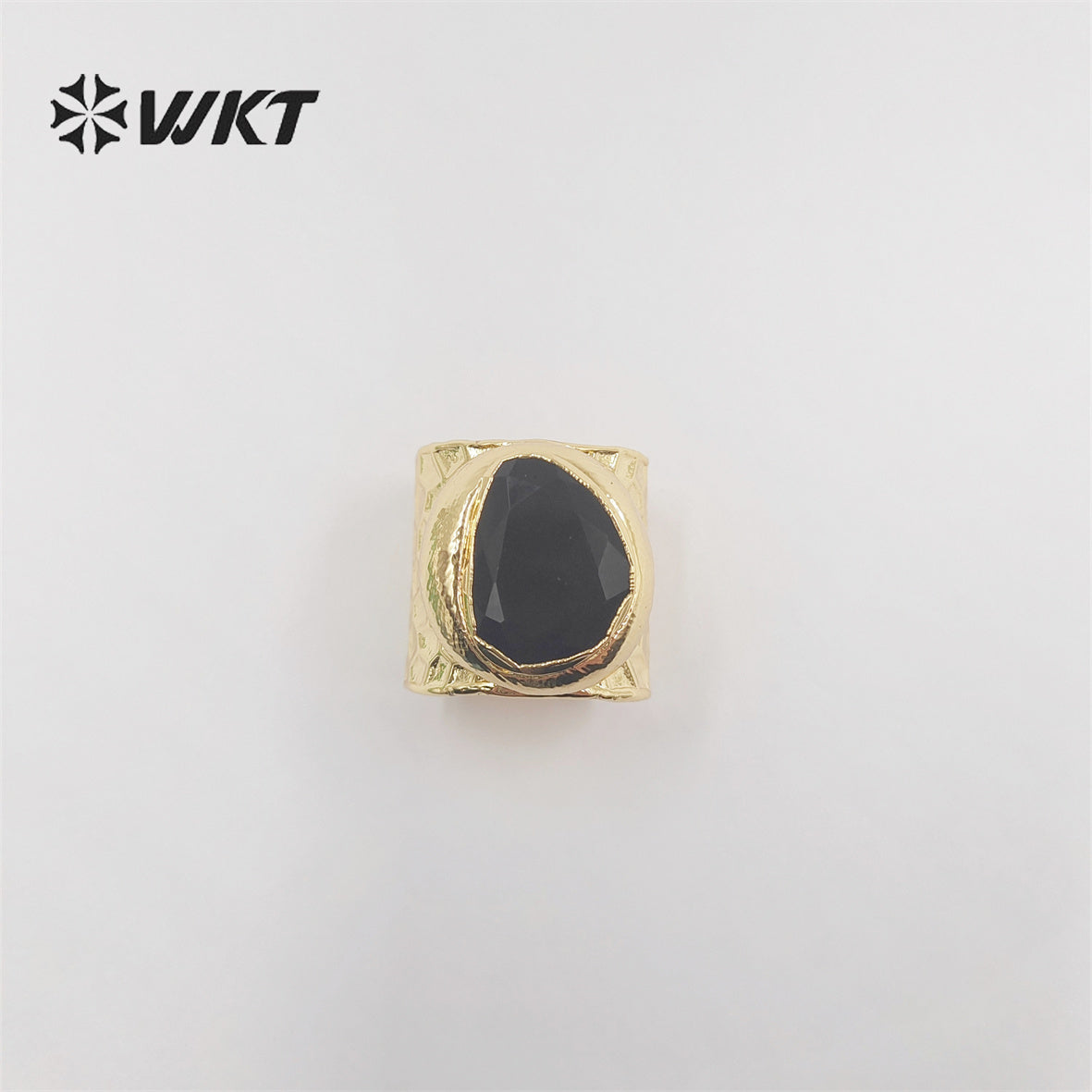 WT-R321 Wholesale Can Adjust Women Wide Band Personalized Ring Bezel Setting Band With Lot Multi Natural Crystal Stone Rings