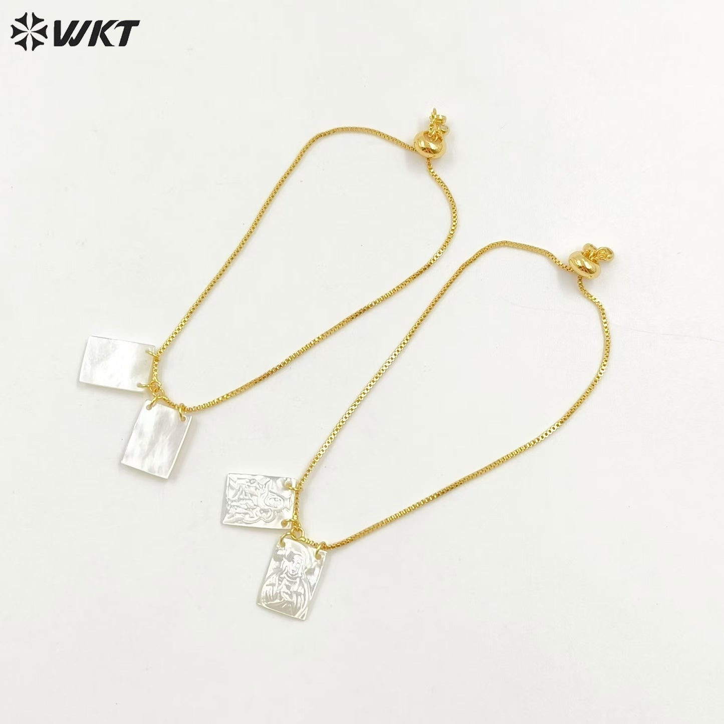 WT-MPB117 New Elegant Religious 18K Gold Plated Prayer Square Bracelet for Girls Finished Jewelry As Daily Decoration and Gift