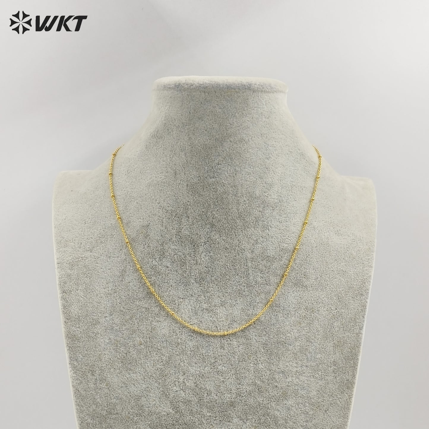 WT-BFN026 WKT Best Lovely Style Chain Necklace Men Women Gold Color Long Jewelry for Party Gift Collar Choker Beads Chain