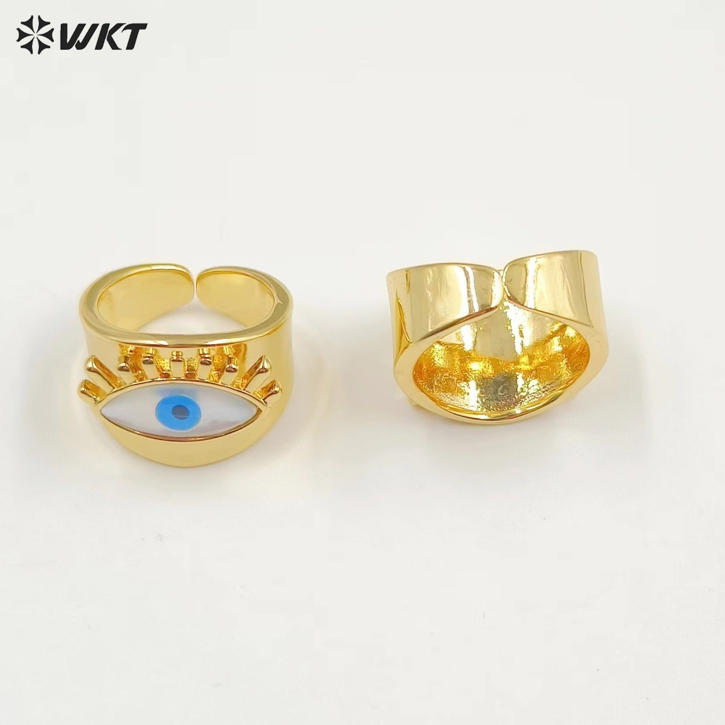 WT-MPR064 Freshwater Shell Devil Eye Stravagante 18k Gold Plating Trendy Ring Lovely Women Natural Pearl Boho Ring for Gift