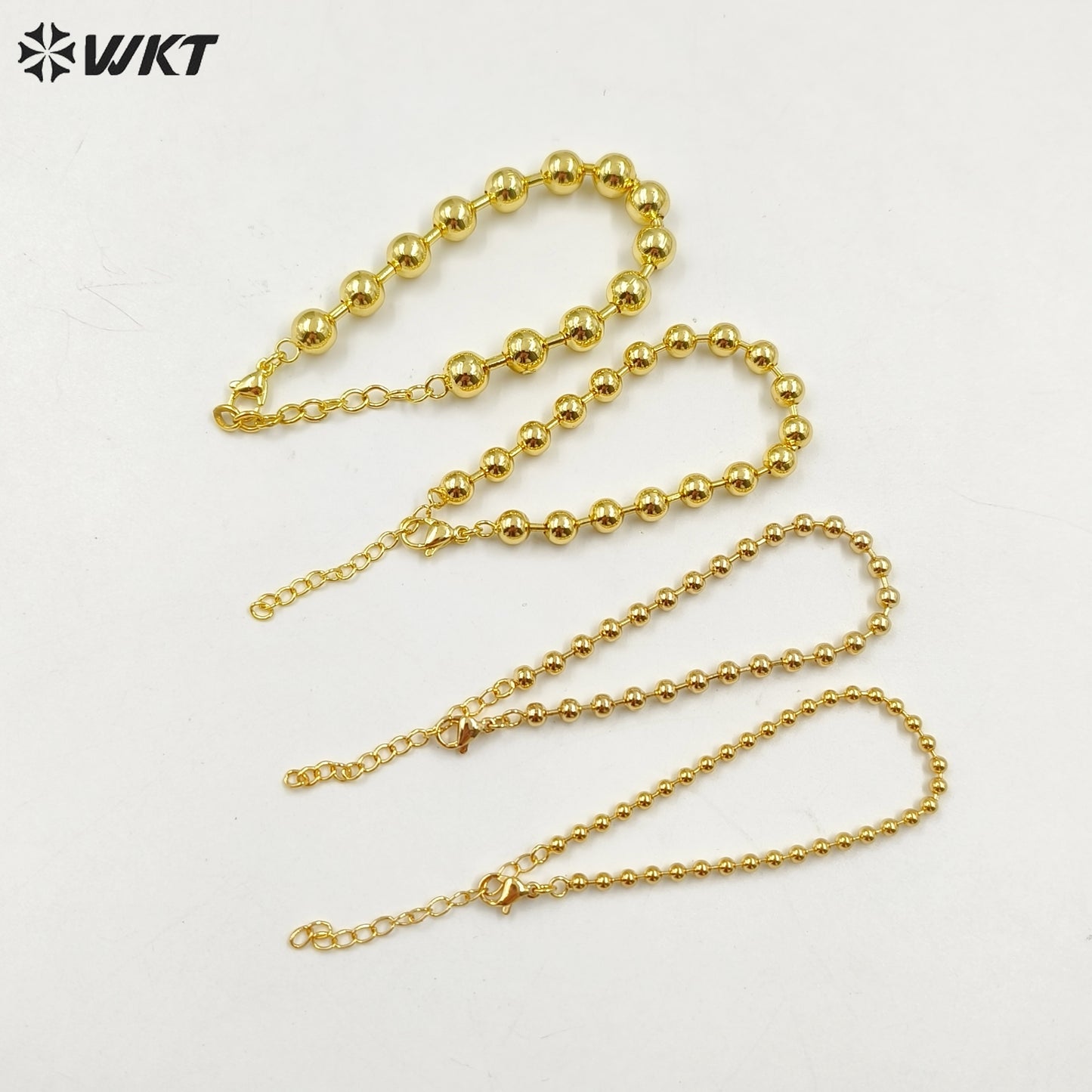 WT-JF343 Newest Fashion 18K Real Gold Plated Round Brass Beads Made Women Bracelets Unique Lady Daily Wear Jewelry