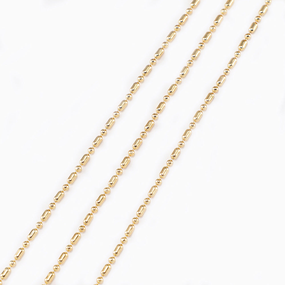 WT-BC217 Hot Selling 18K Bamboo Chain in Europe and America Copper Plated Genuine Gold Jewelry Accessories Loose Chain