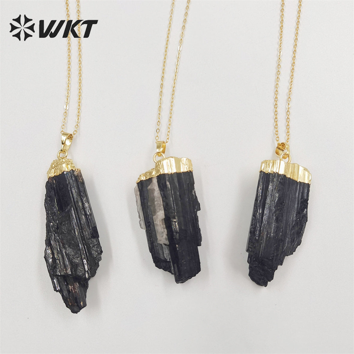 WT-N1405 WKT 2022 HOT STYLE Black Tourmaline Pendant Women PARTY Gift Necklace Trend Jewelry Beautiful Stone Pendant Necklace