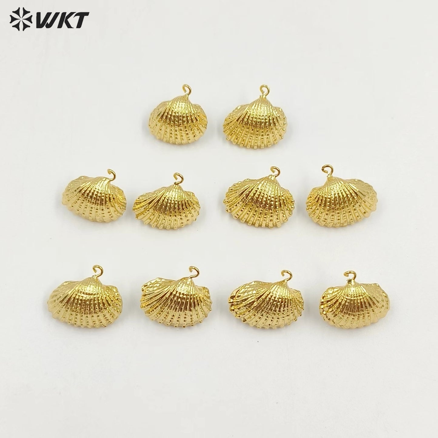 WT-JFE12 Exquisite Minimalist Shell Shaped Elegant 18k Gold Plated Copper Plating Hoops Trendy Earring Findings