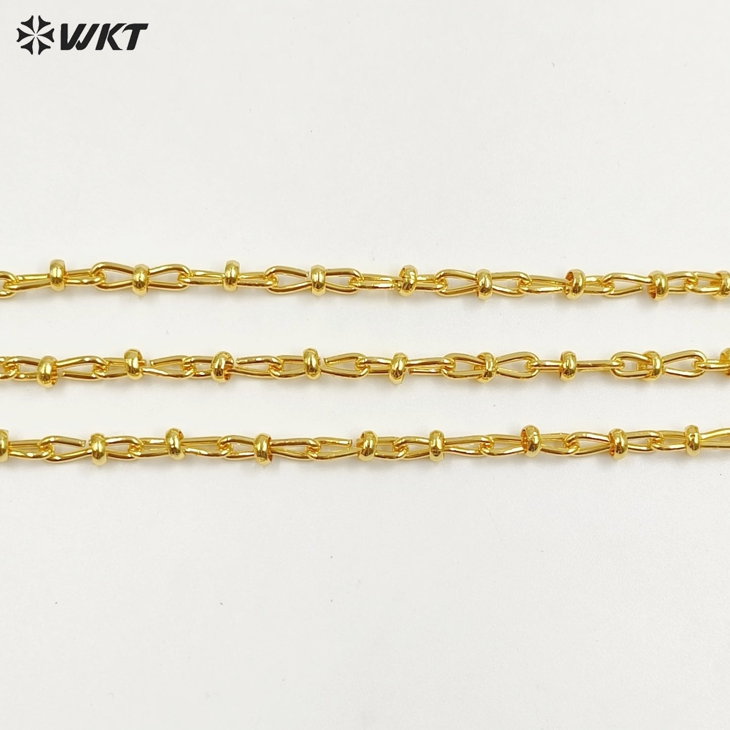 WT-BC255 Beautiful Finding Design Yellow Brass Chain With Gold Plated Lovely Bow Knot Shape for Bracelet Necklace Jewelry DIY