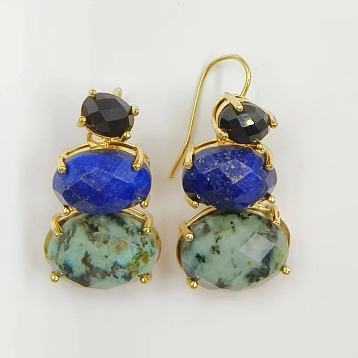 WT-E736 Amazing Colorful Elegant Natural Gemstone Long Charming in Drop Earrings Women Pendant Earrings