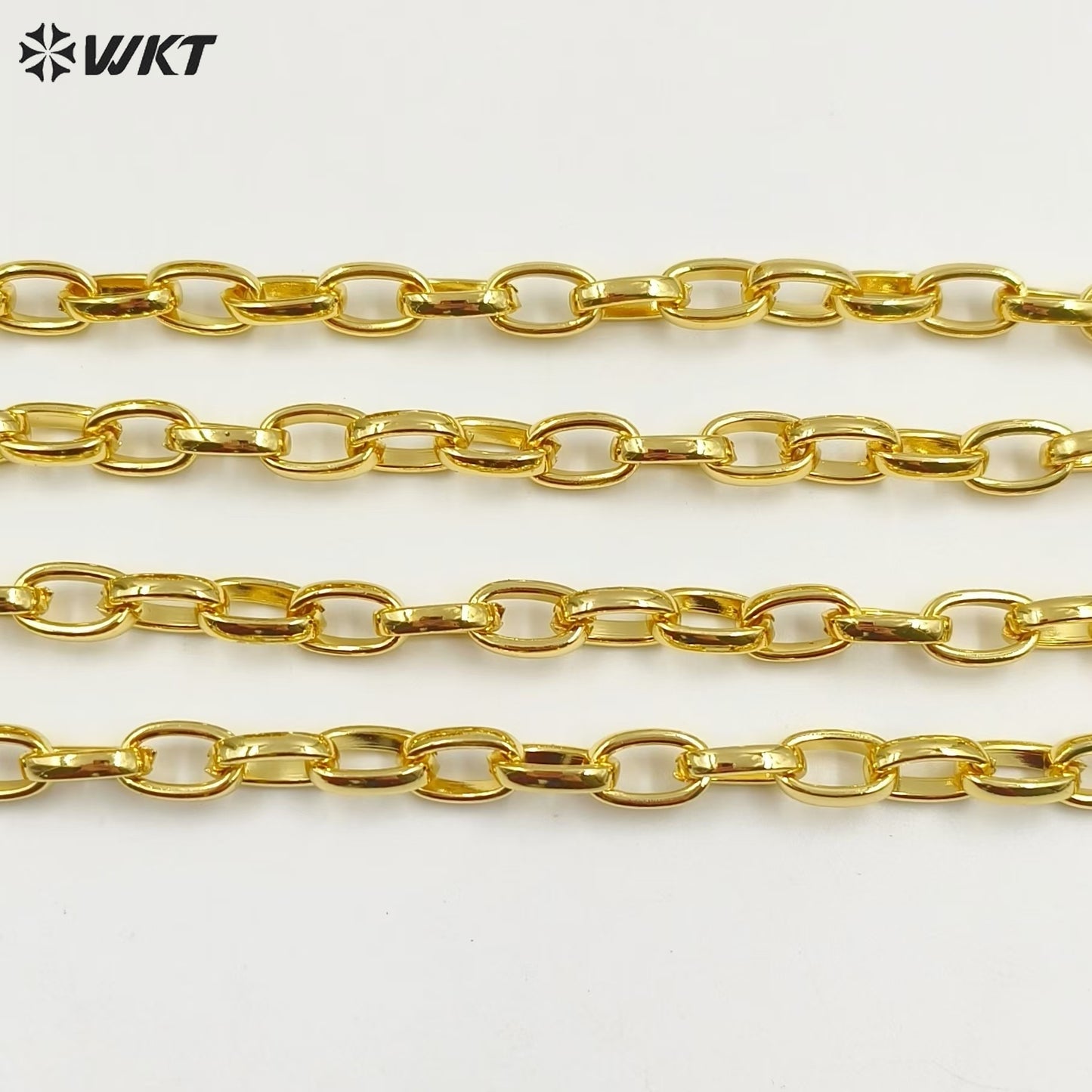 WT-BC222 New Big Oval Chunky 18K Gold Metal Link Cross Jewelry Chain Popular Necklace Style Unisex Findings