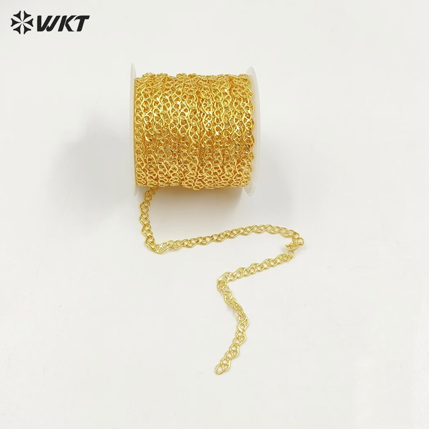 WT-BC237 Wholesale Private Label Simple and Small 18K Gold Plated Natural Yellow Brass Thin Chain DIY Bracelet Necklace Jewelry