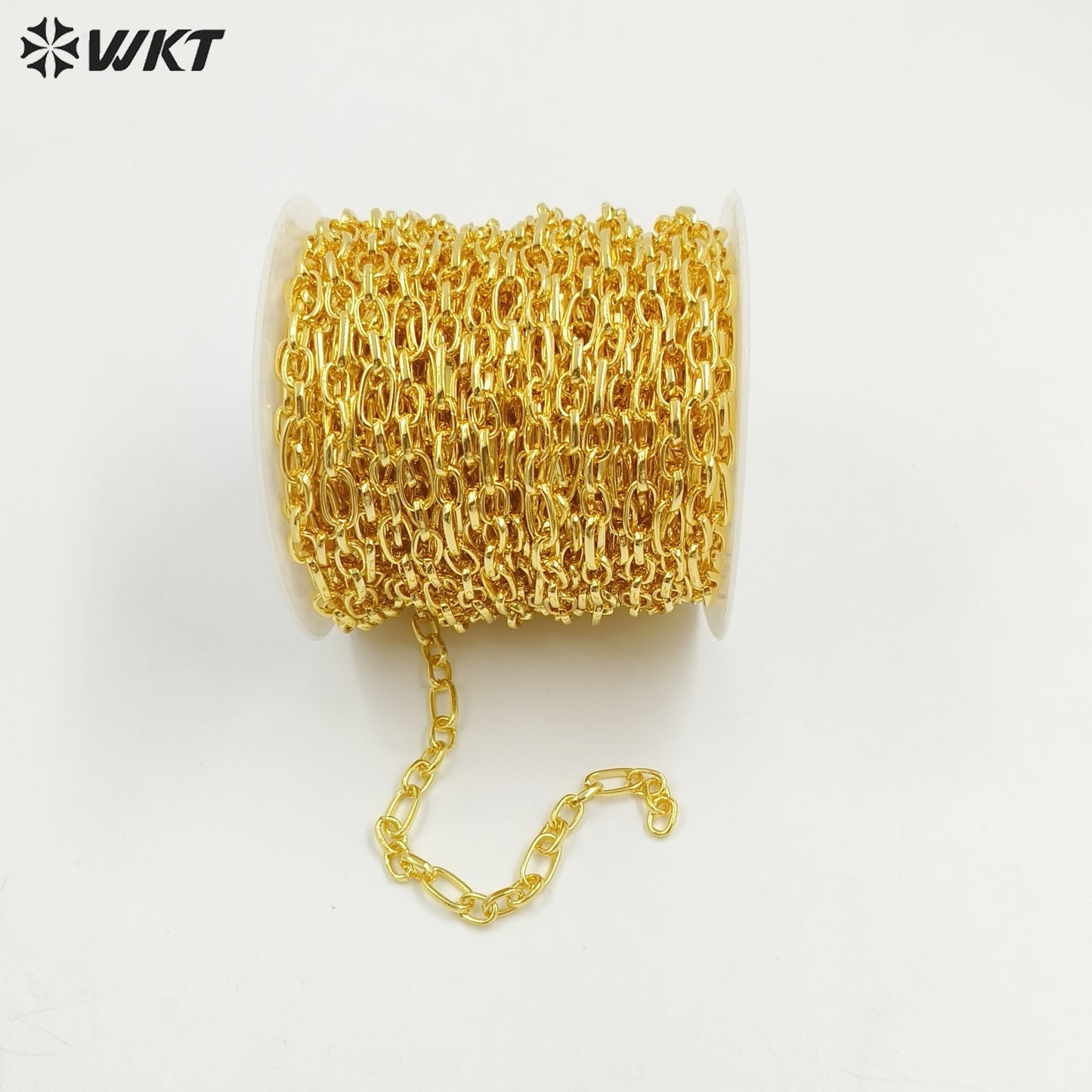 WT-BC232 Popular Simple 18K Real Gold Plated Hand Made Brass Metal Chain for Jewelry Necklace Accesory