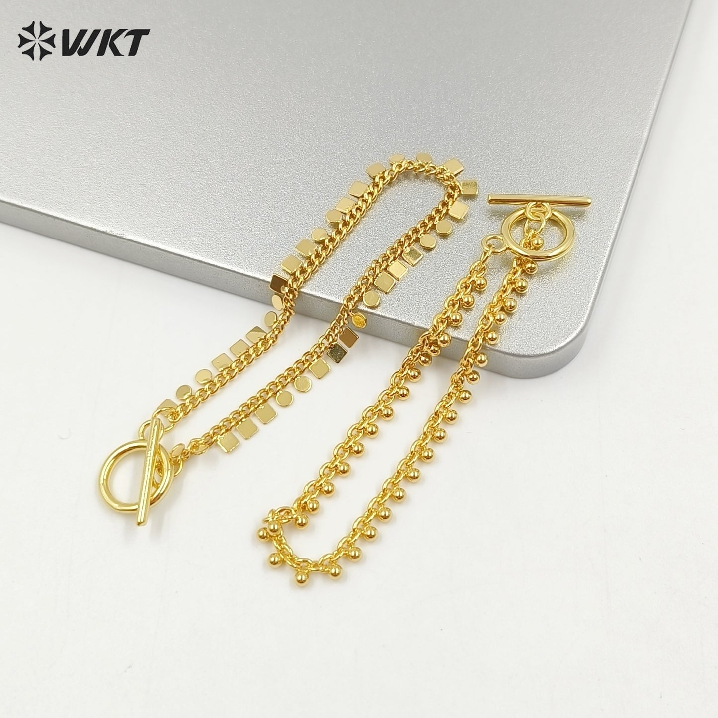WT-JF353 High Quality New Delicate Natural Yellow Brass 18K Gold Plated Bracelet for Women As Birthday Gift Jewelry Finding