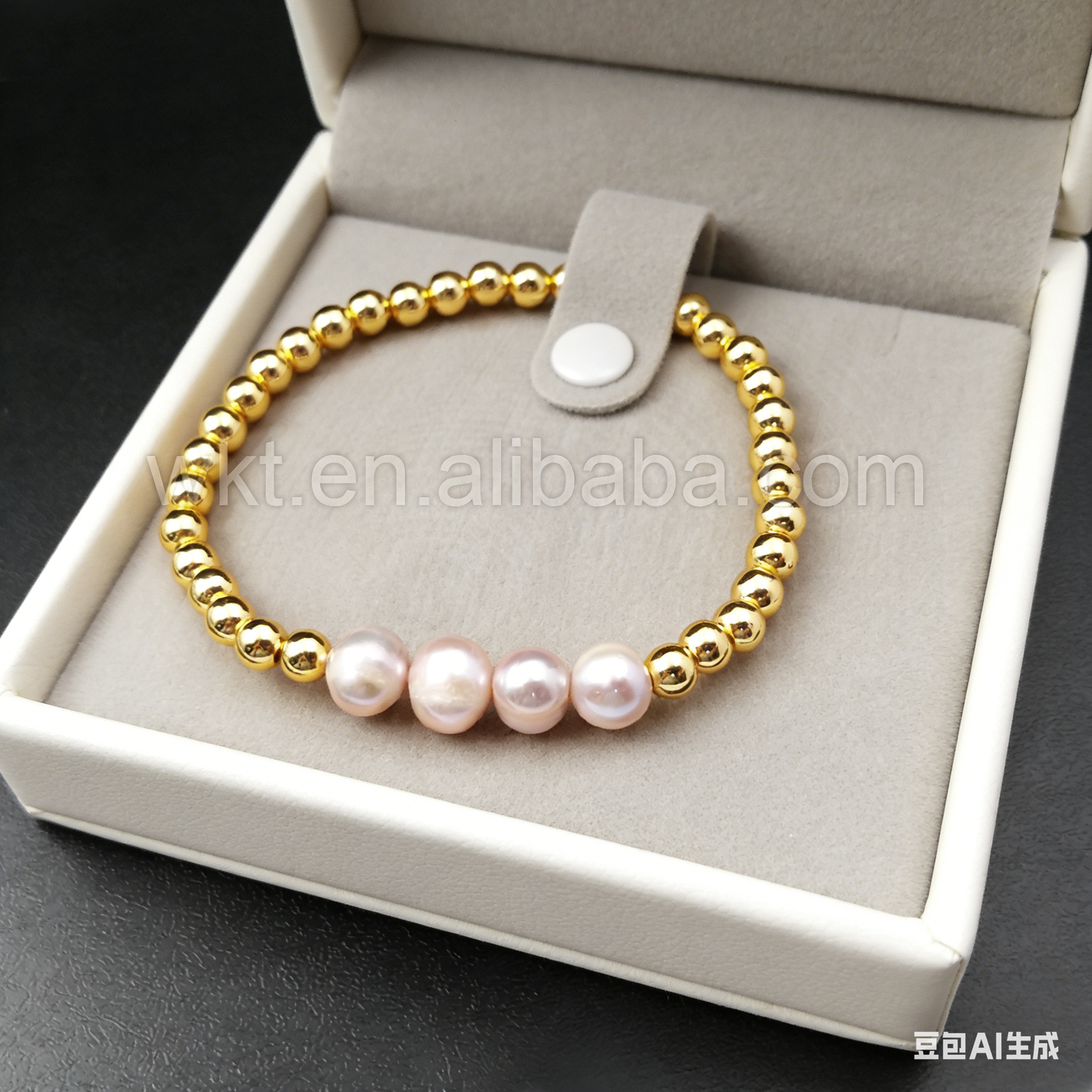 WT-B349 Simple Bracelets With Natural Pearl Bracelets for Women Wholesale Gold Beads Bracelets