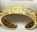 WT-B663 Delicate 18K Real Gold Plated Multi Natural Precious Stones in Bezel Setting Women Birthday Gift Gemstone Bangle